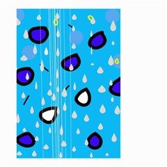 Rainy Day - Blue Small Garden Flag (two Sides) by Moma