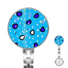 Rainy Day - Blue Stainless Steel Nurses Watch by Moma