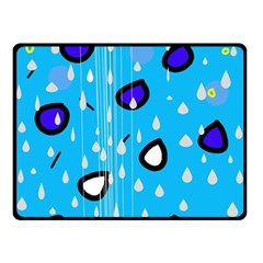 Rainy Day - Blue Double Sided Fleece Blanket (small) 