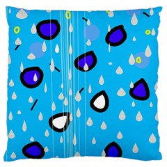 Rainy Day - Blue Large Flano Cushion Case (two Sides)