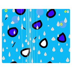 Rainy Day - Blue Double Sided Flano Blanket (medium) 