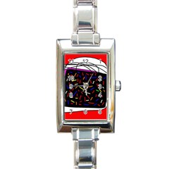 Color Tv Rectangle Italian Charm Watch