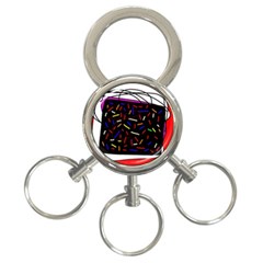 Color Tv 3-ring Key Chains