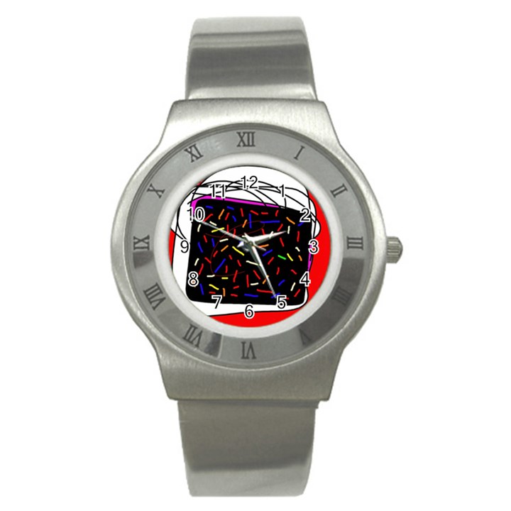 Color TV Stainless Steel Watch