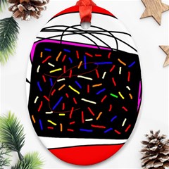 Color Tv Oval Ornament (two Sides)