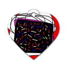 Color Tv Dog Tag Heart (two Sides)