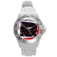 Color Tv Round Plastic Sport Watch (l) by Moma