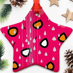 Rainy Day - Pink Ornament (star) 