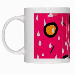 Rainy Day - Pink White Mugs