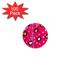 Rainy Day - Pink 1  Mini Magnets (100 Pack) 