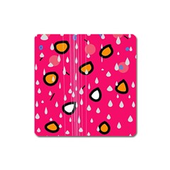 Rainy Day - Pink Square Magnet by Moma