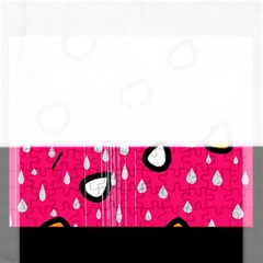 Rainy Day - Pink Rectangular Jigsaw Puzzl by Moma