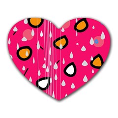 Rainy Day - Pink Heart Mousepads