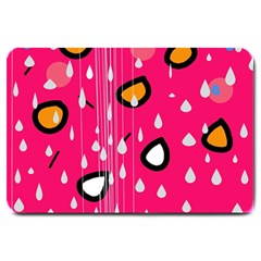 Rainy Day - Pink Large Doormat  by Moma