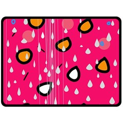 Rainy Day - Pink Fleece Blanket (large)  by Moma