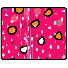 Rainy Day - Pink Fleece Blanket (medium)  by Moma