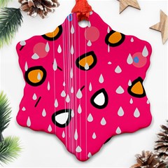 Rainy Day - Pink Ornament (snowflake) 