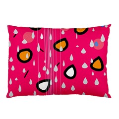 Rainy Day - Pink Pillow Case (two Sides) by Moma