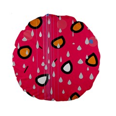 Rainy Day - Pink Standard 15  Premium Round Cushions