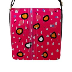 Rainy Day - Pink Flap Messenger Bag (l)  by Moma