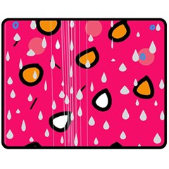 Rainy Day - Pink Double Sided Fleece Blanket (medium) 