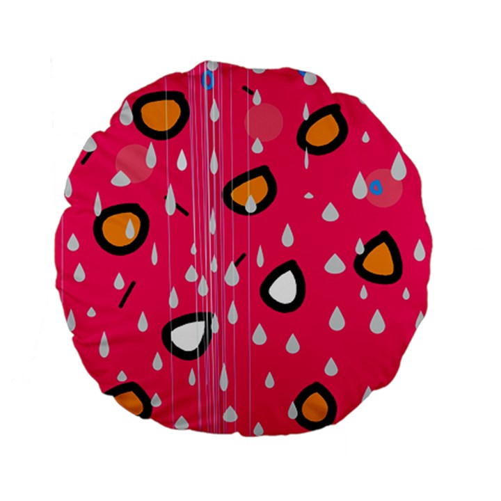 Rainy day - pink Standard 15  Premium Flano Round Cushions