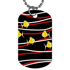 Five Yellow Fish Dog Tag (two Sides) by Valentinaart