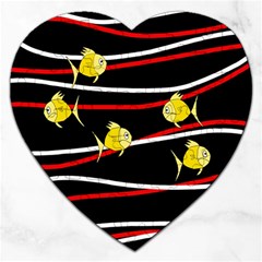 Five Yellow Fish Jigsaw Puzzle (heart)