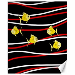 Five Yellow Fish Canvas 16  X 20  