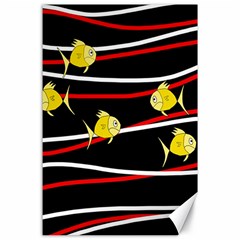 Five Yellow Fish Canvas 24  X 36 