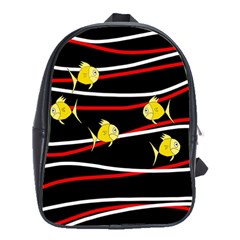 Five Yellow Fish School Bags(large)  by Valentinaart