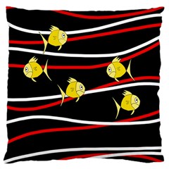 Five Yellow Fish Large Cushion Case (one Side)