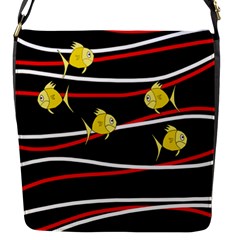 Five Yellow Fish Flap Messenger Bag (s)