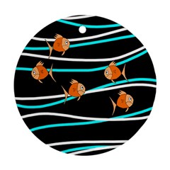 Five Orange Fish Ornament (round)  by Valentinaart