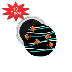 Five Orange Fish 1 75  Magnets (10 Pack)  by Valentinaart