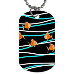 Five Orange Fish Dog Tag (two Sides) by Valentinaart