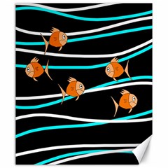 Five Orange Fish Canvas 20  X 24   by Valentinaart