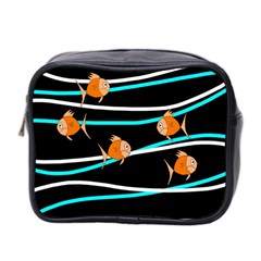 Five Orange Fish Mini Toiletries Bag 2-side by Valentinaart