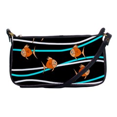 Five Orange Fish Shoulder Clutch Bags by Valentinaart