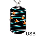 Five orange fish Dog Tag USB Flash (One Side) Front