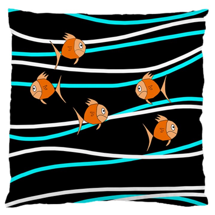 Five orange fish Large Cushion Case (One Side)