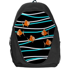 Five Orange Fish Backpack Bag by Valentinaart