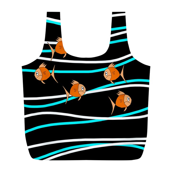 Five orange fish Full Print Recycle Bags (L) 