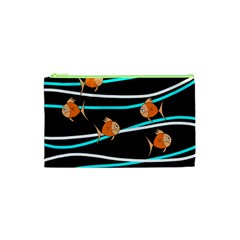 Five Orange Fish Cosmetic Bag (xs) by Valentinaart