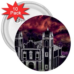 Fantasy Tropical Cityscape Aerial View 3  Buttons (10 Pack) 