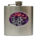 Fantasy Tropical Cityscape Aerial View Hip Flask (6 oz) Front