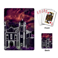 Fantasy Tropical Cityscape Aerial View Playing Card by dflcprints