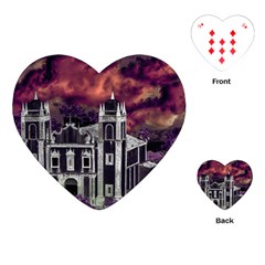 Fantasy Tropical Cityscape Aerial View Playing Cards (heart)  by dflcprints