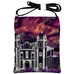 Fantasy Tropical Cityscape Aerial View Shoulder Sling Bags by dflcprints