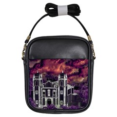 Fantasy Tropical Cityscape Aerial View Girls Sling Bags by dflcprints